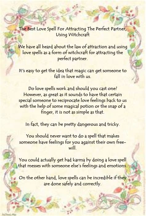 The Perfect Partner Spell .